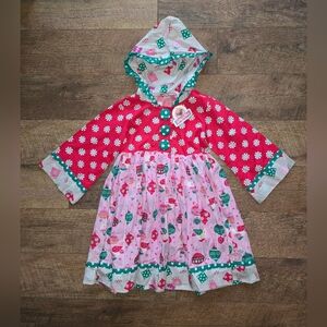 Jelly The Pug Hooded Christmas Hannah Dress Size 8 NWT